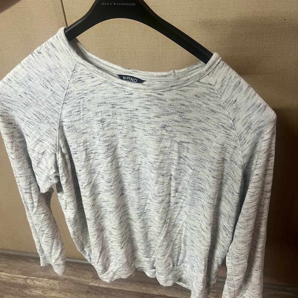 Buffalo David Bitton Light Gray Heathered Long Sleeve Pullover